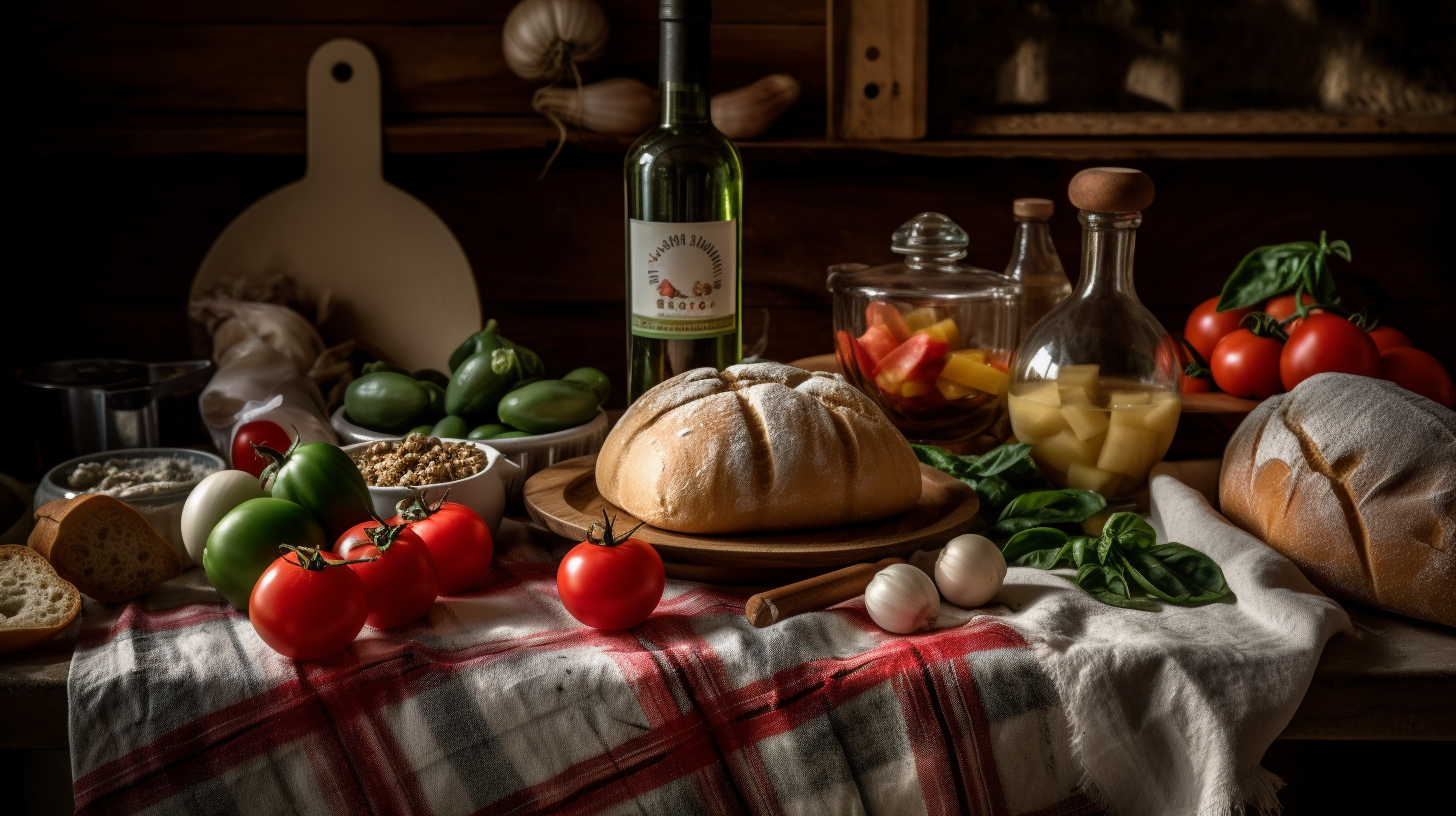 Italian food with flag colors