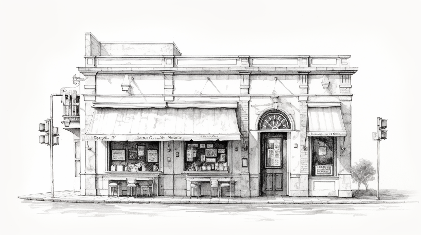 Realistic ink stamp of Italian Gelateria awning