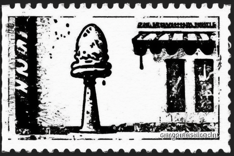 Italian icecream gelateria stamp art