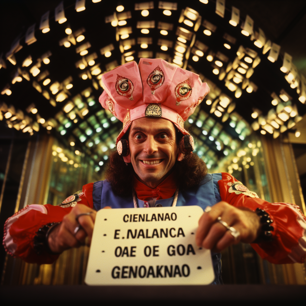 Italian man Gene Orlando with ouija board