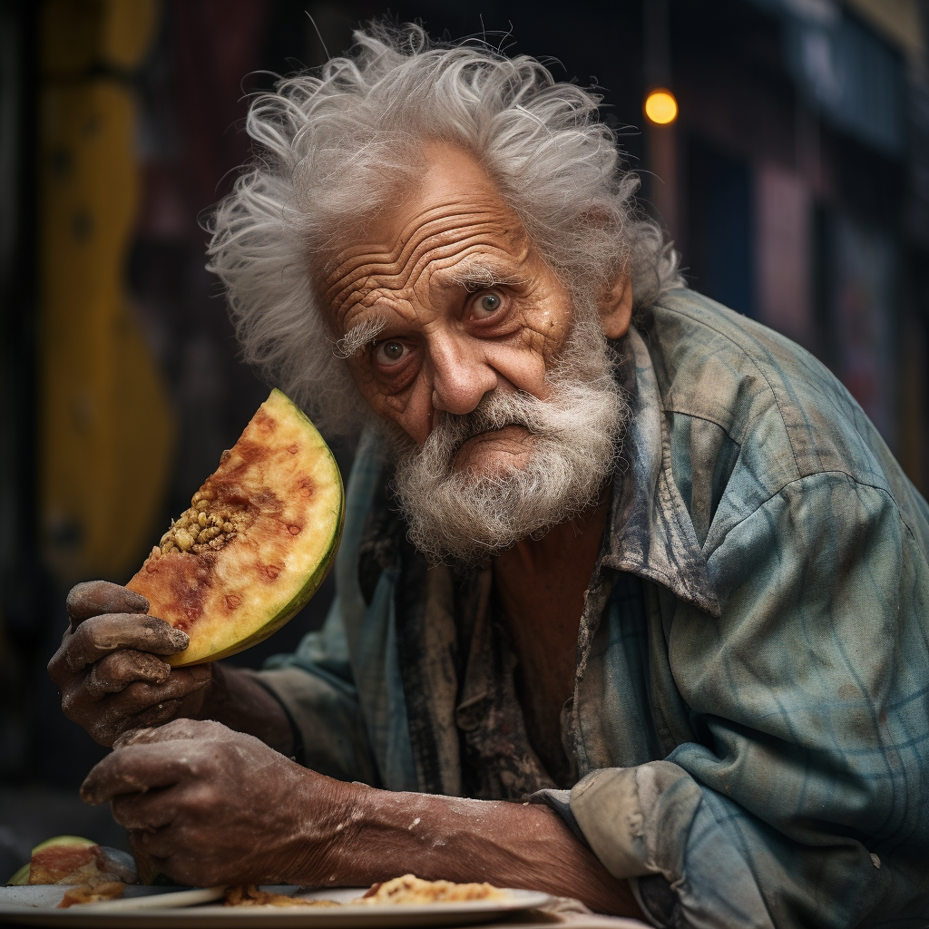 Italian man enjoying pineapple pizza in Napoli