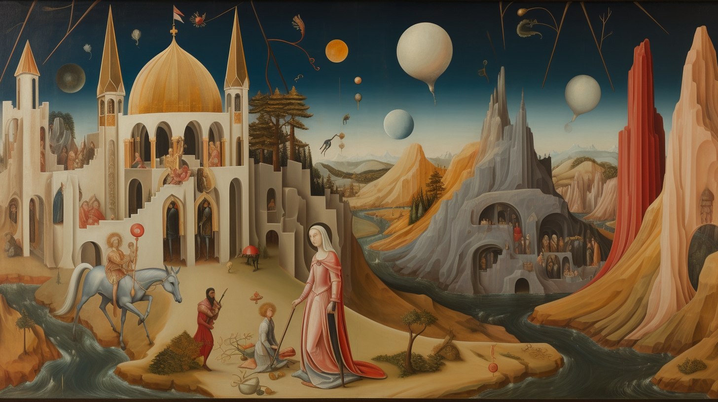 Italian medieval art with religious theme