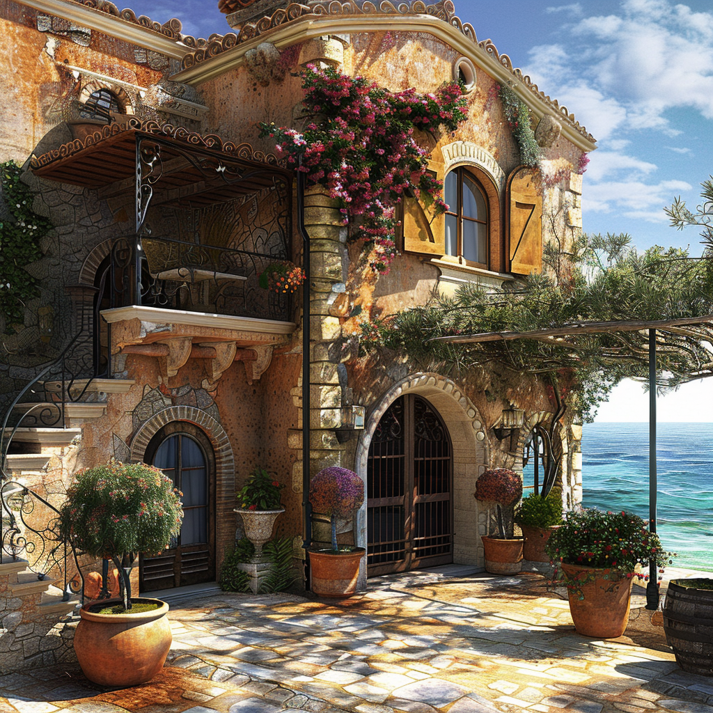 Luxury Italian Mediterranean Mansion Island View