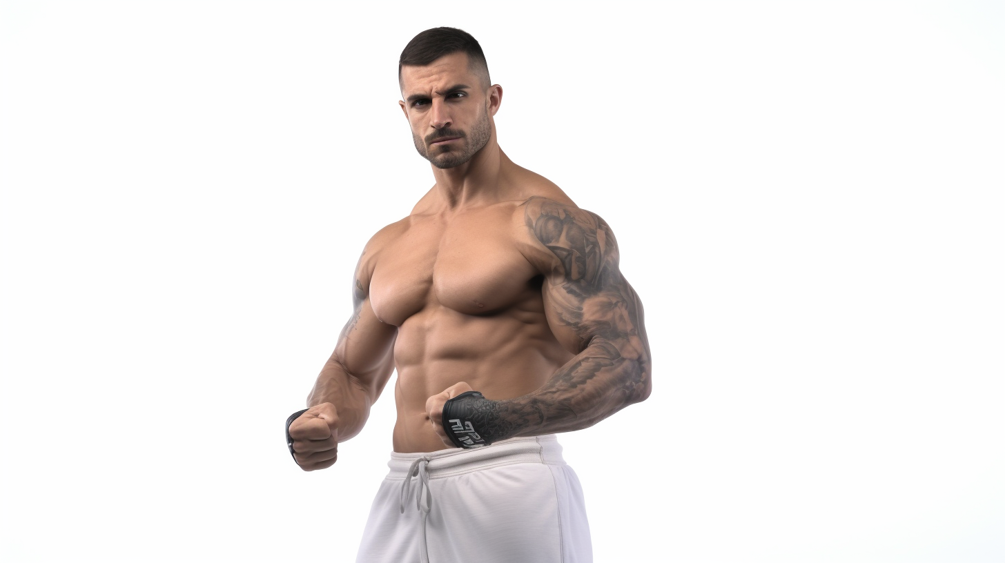 Italian MMA Fighter Guard Pose Image