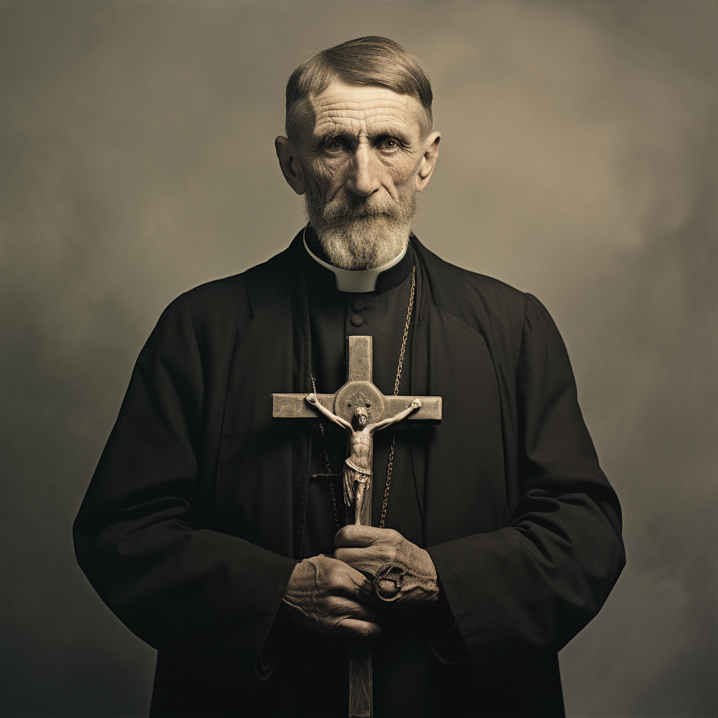 Italian priest with crucifix