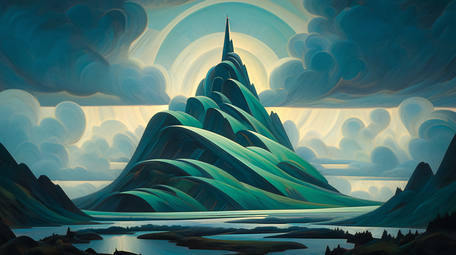 Italian Rivera Painting Lawren Harris Style