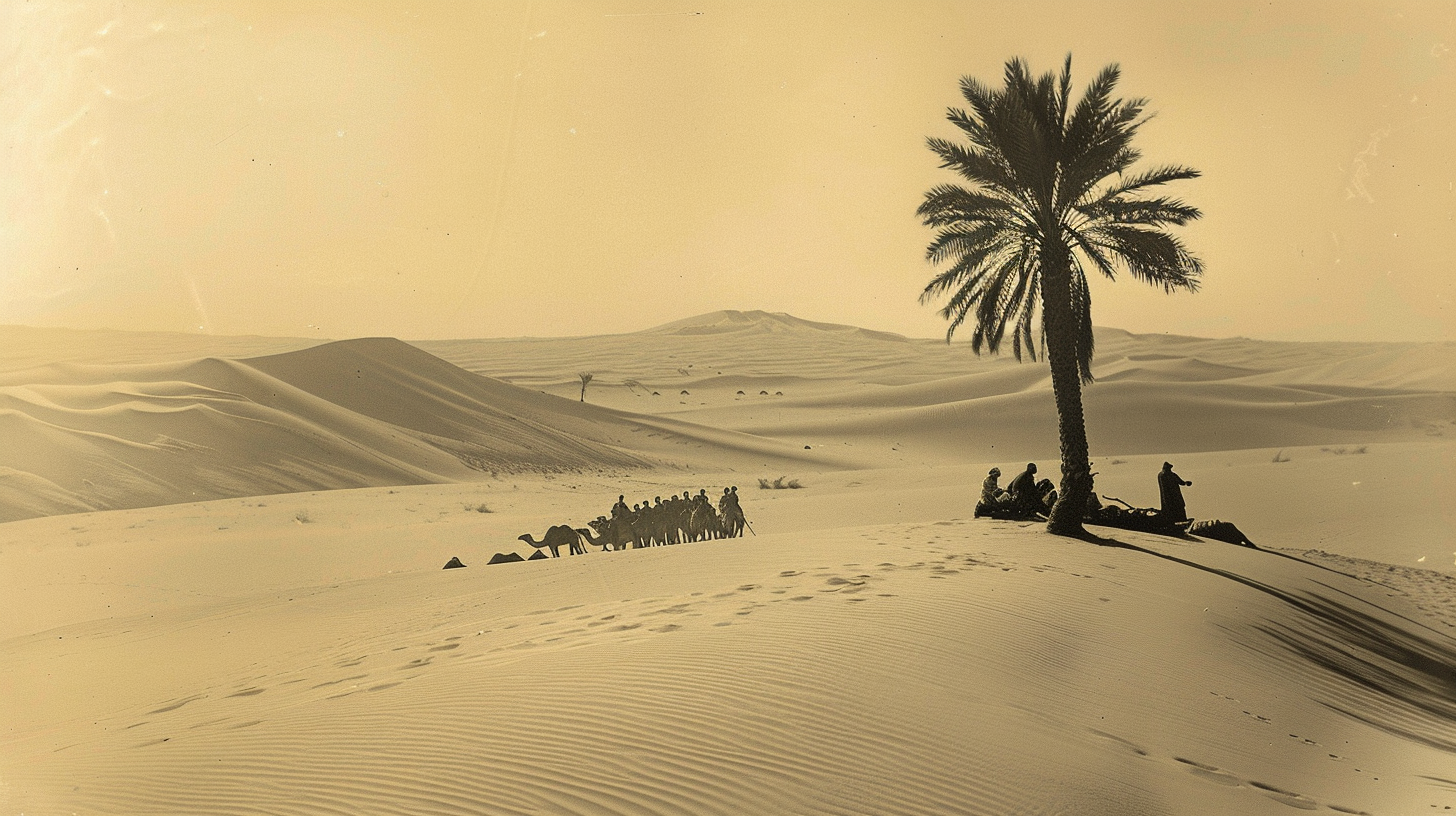 Italian soldiers camp in desert