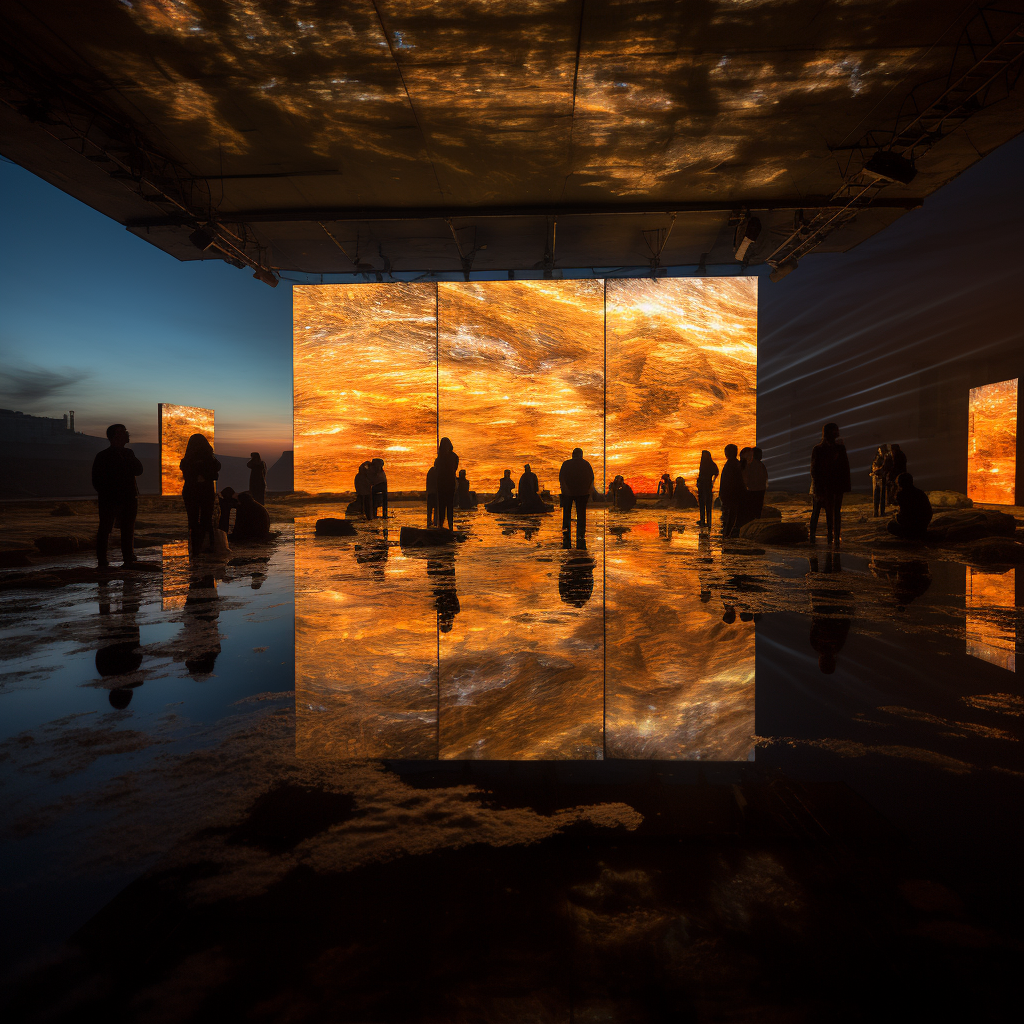 Italian square sunset projection room