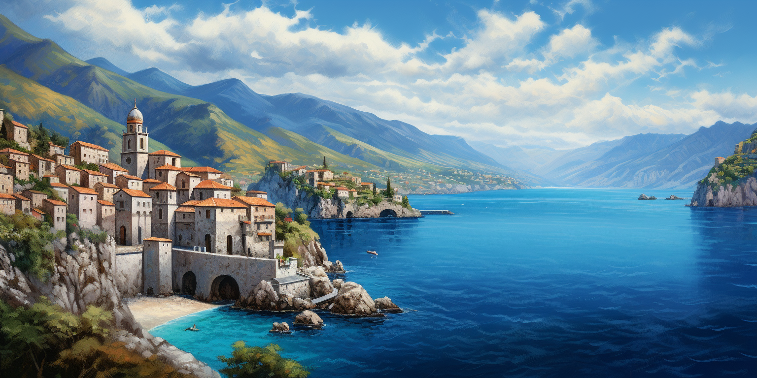 Beautiful Italian stone village by the sea