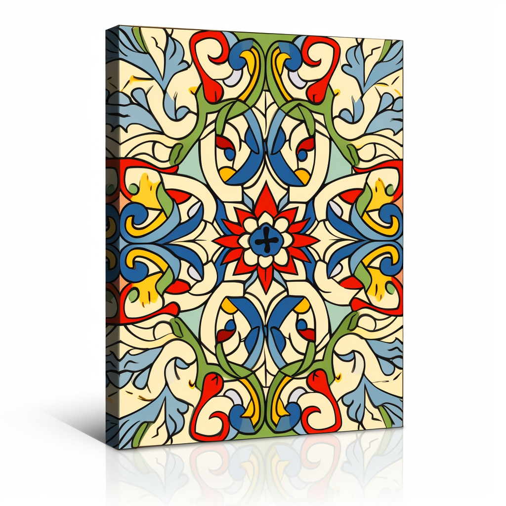 Intricate Italian style roman pattern with colors