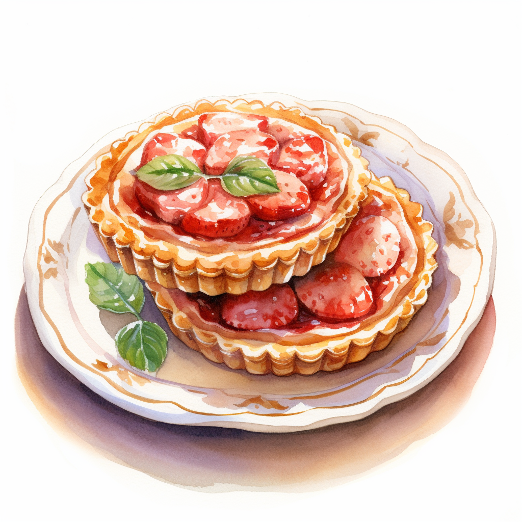 Italian baked sweet shortcrust mini tarte on a plate