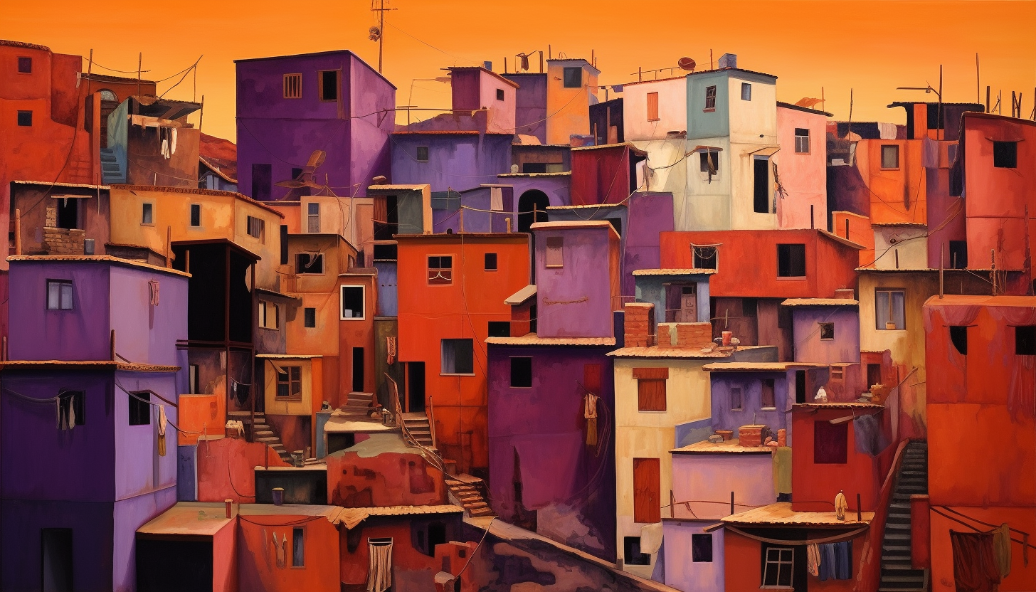 Colorful slum in Italian town