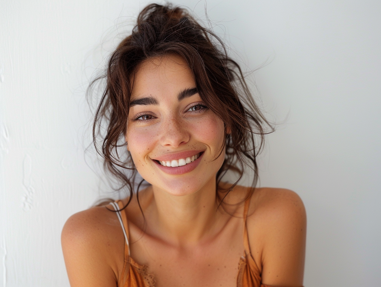 Happy Italian Woman Smiling Portrait