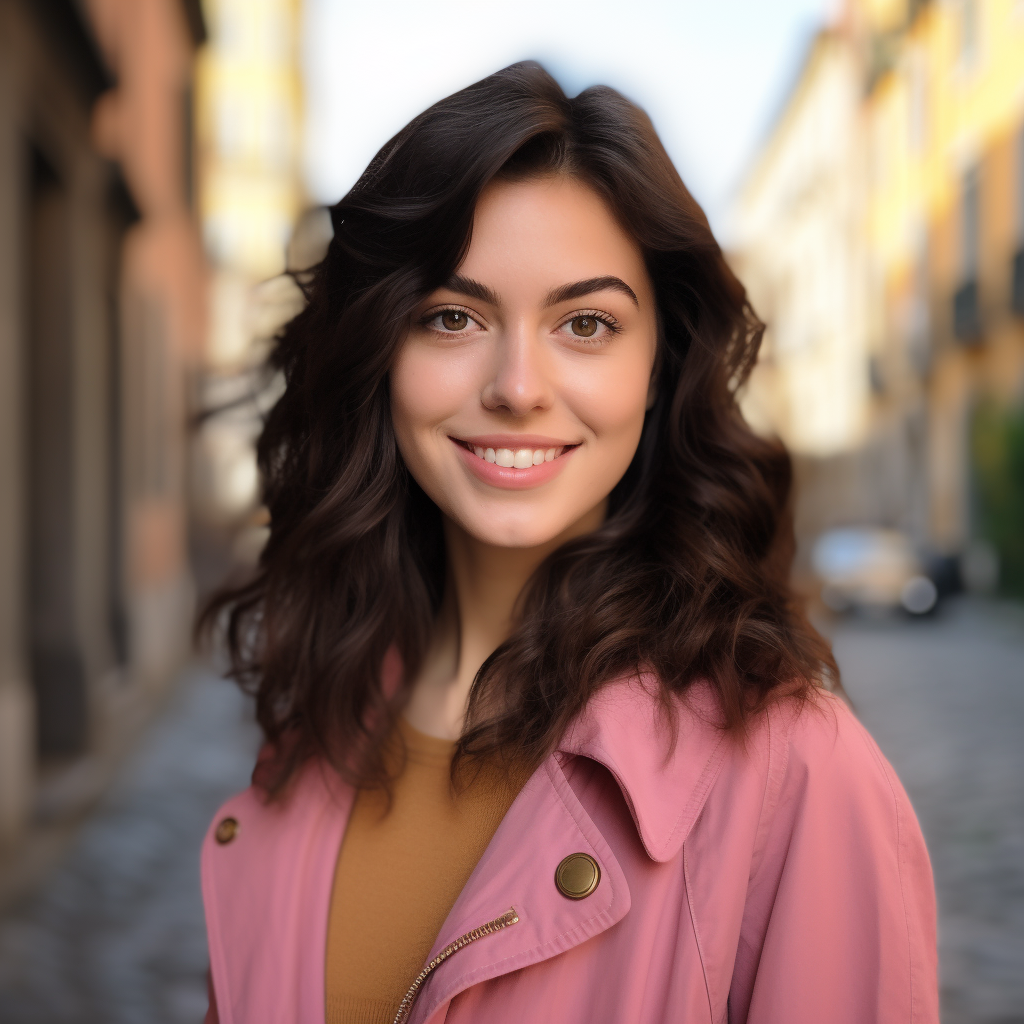 Smiling Italian Girl with Dark Hair