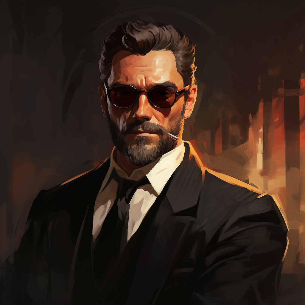 Stylish Italian Mafia Man with Glasses and Beard