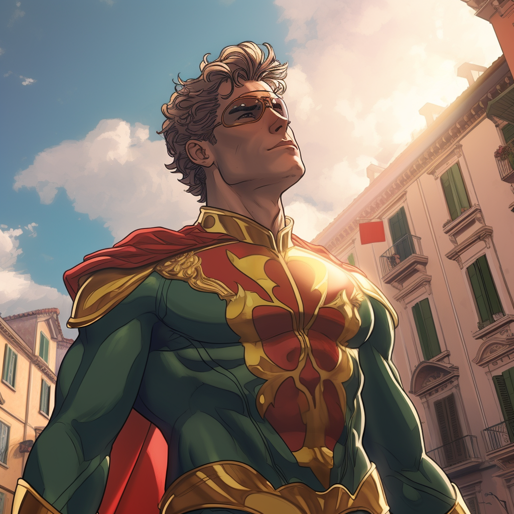 Superhero animation of Italy