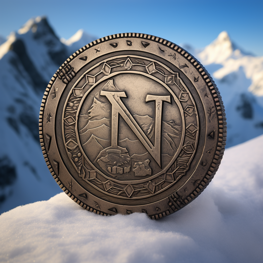 IZN Coin Snow Mountain Simple Cyberpunk