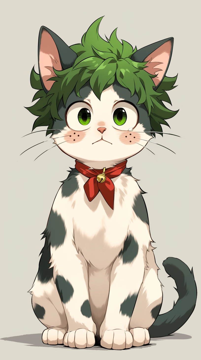 Izuku Midoriya Cat Green Spots