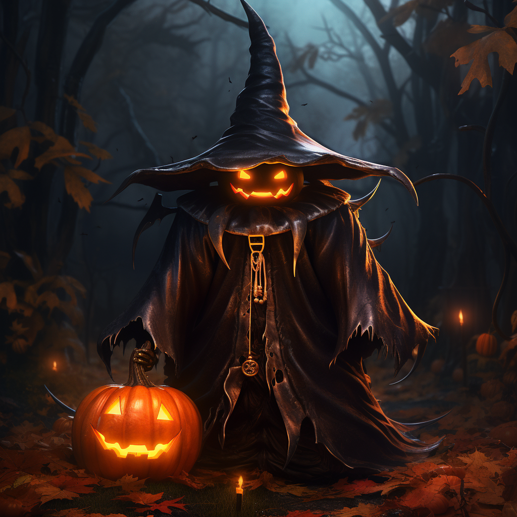 Jack-o'-lantern wizard costume image