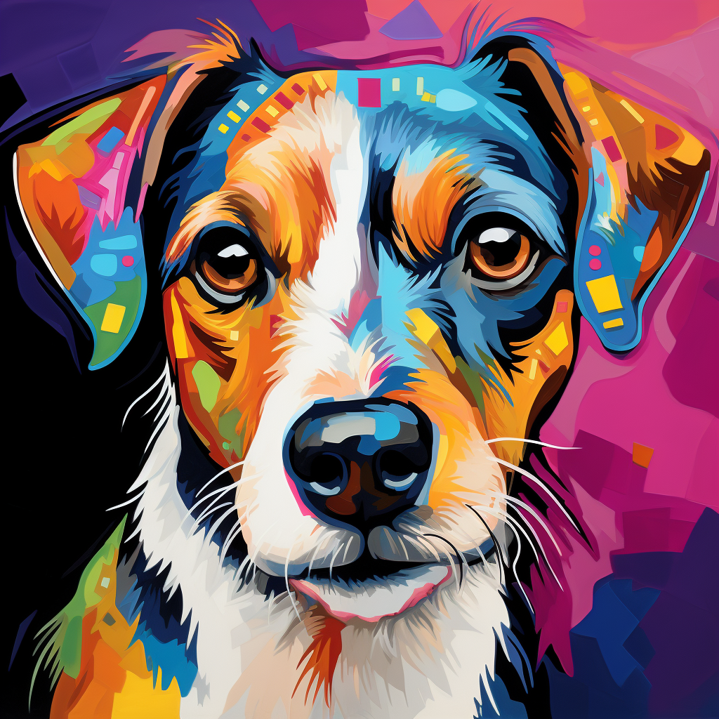 Jack Russell Terrier with 7 Colors