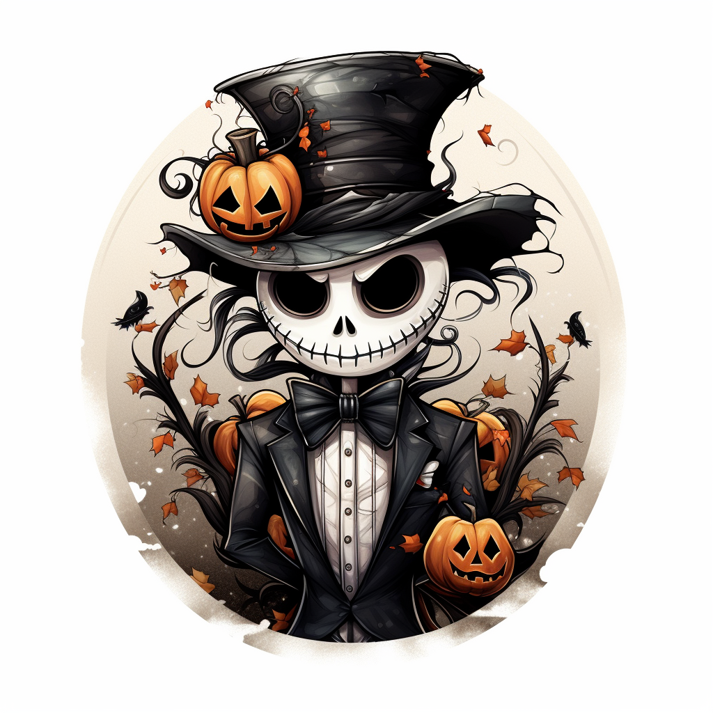 Jack Skellington Halloween Sticker  (5 words)