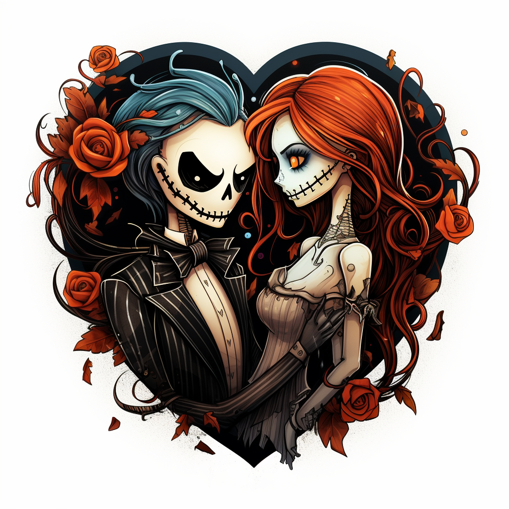 Jack Skellington and Sally Halloween Sticker