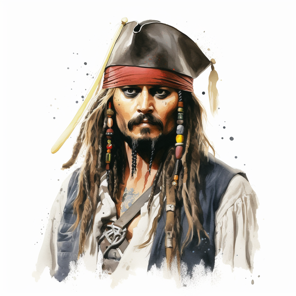 Drawing of Jack Sparrow character