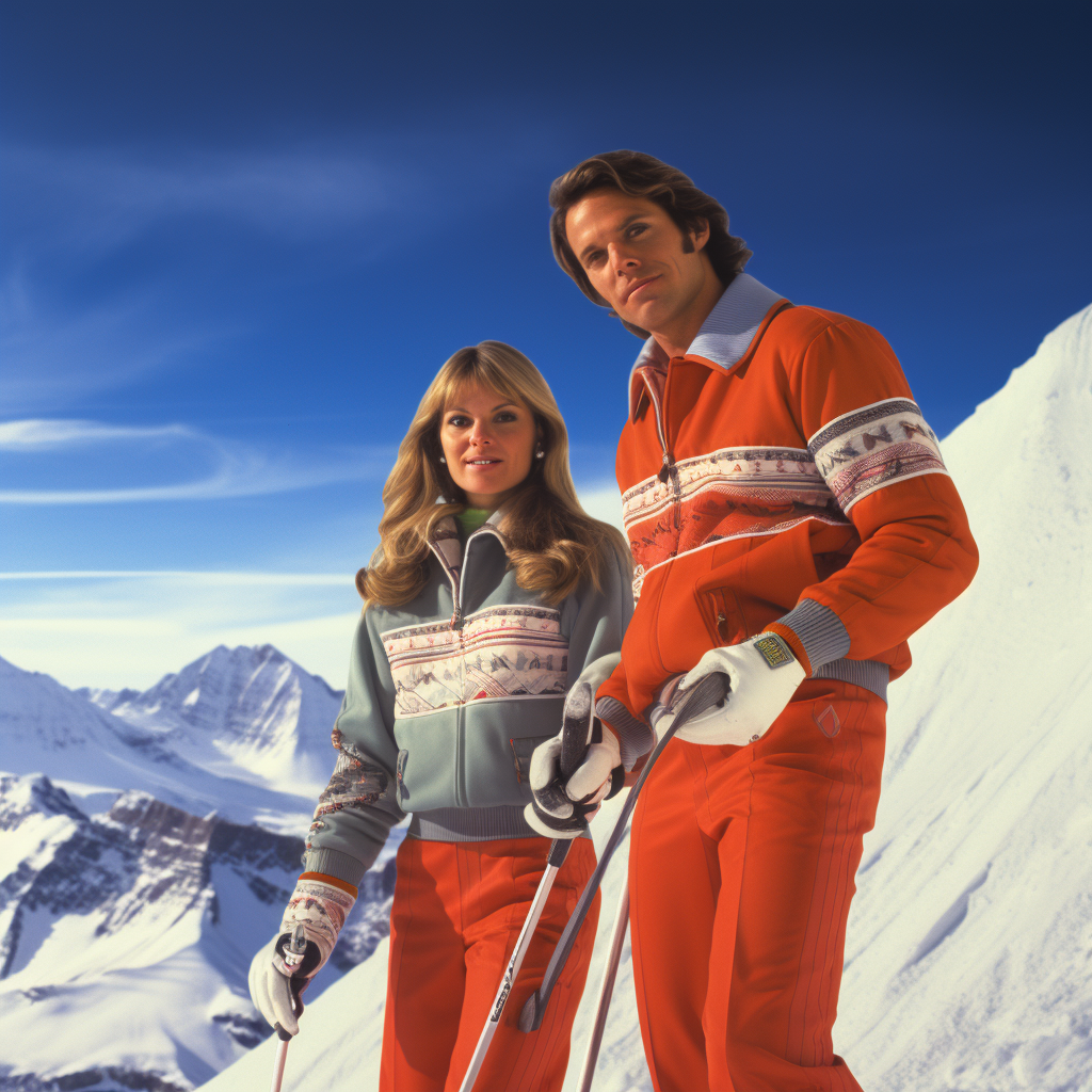 Young couple holding skiis at Jackson Hole Mountain Resort