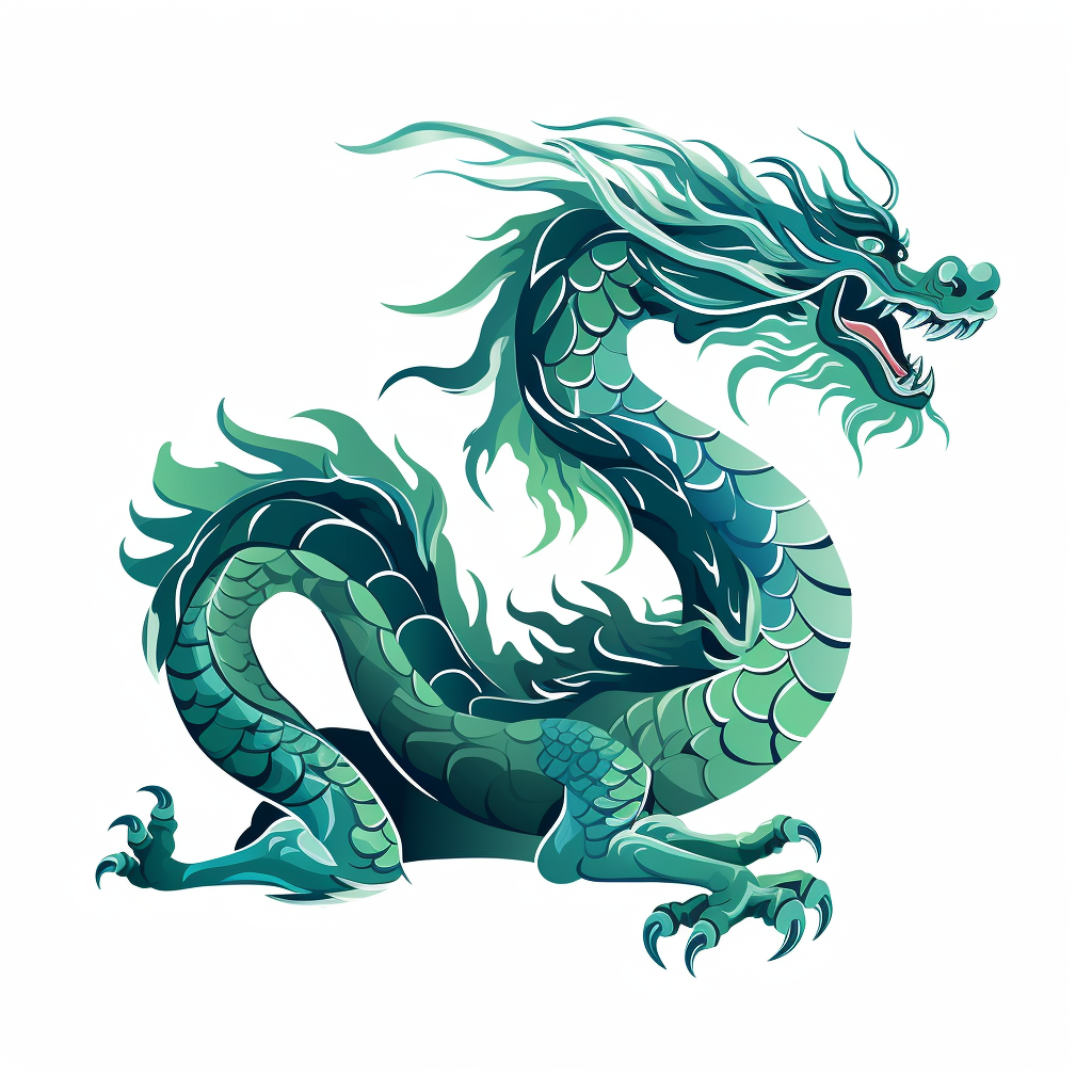 Detailed jade dragon silhouette