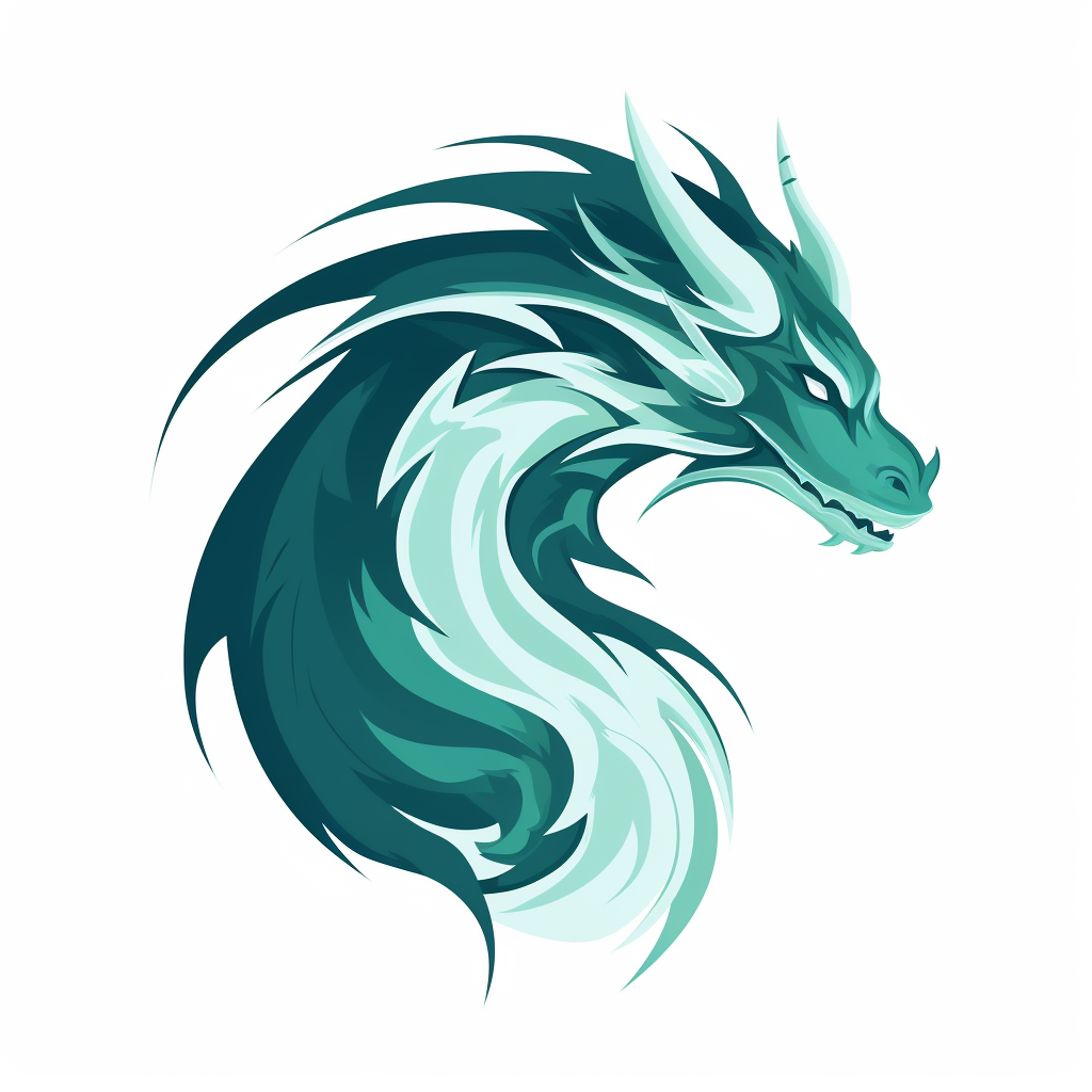 Simplistic jade dragon silhouette