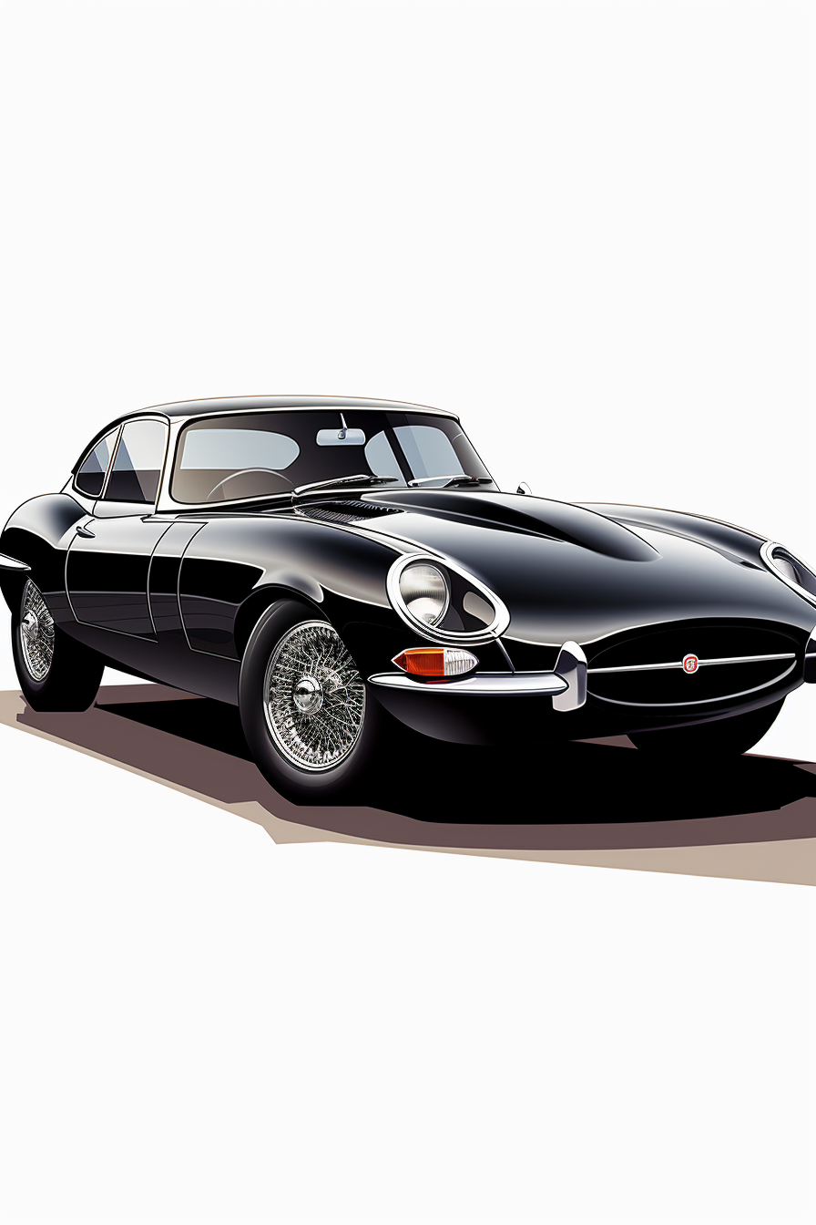 Classic Jaguar Etype on white background