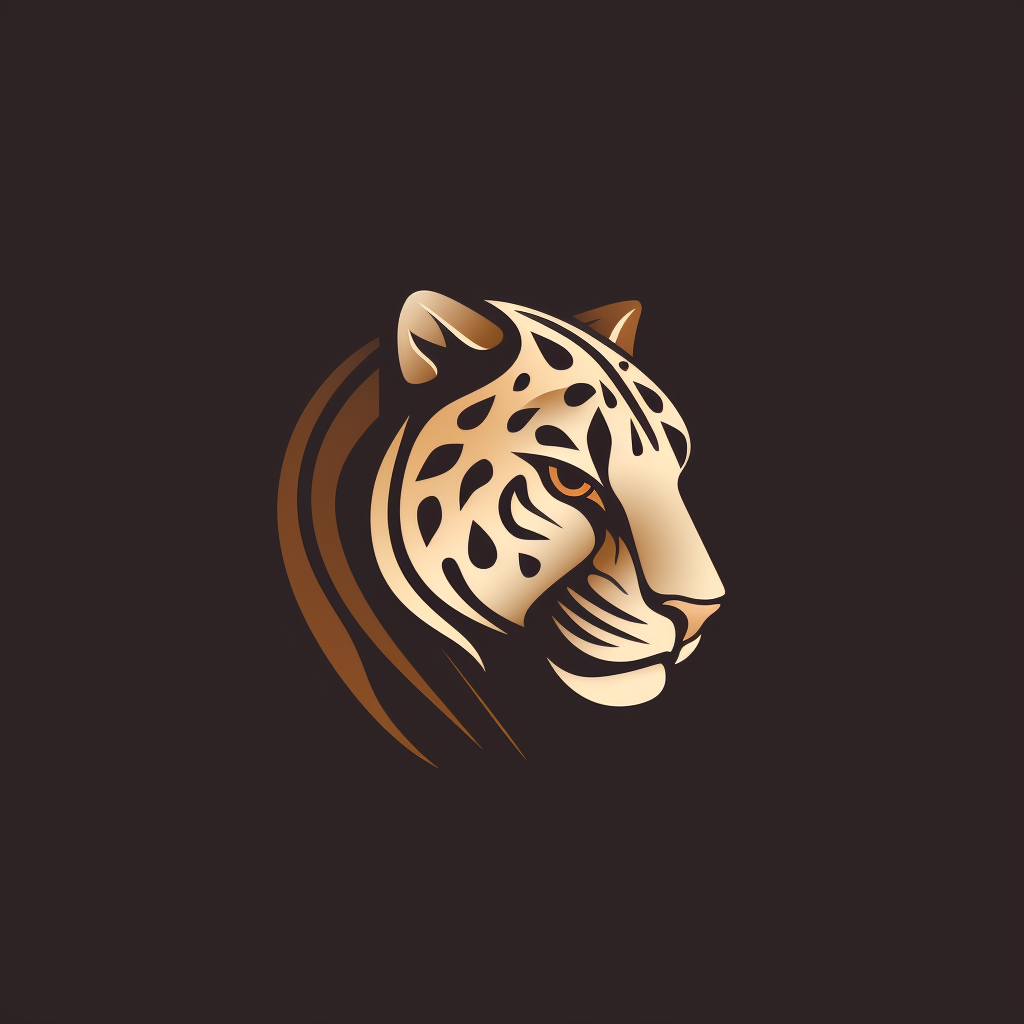 Minimal Jaguar Logo in Brown Gradient