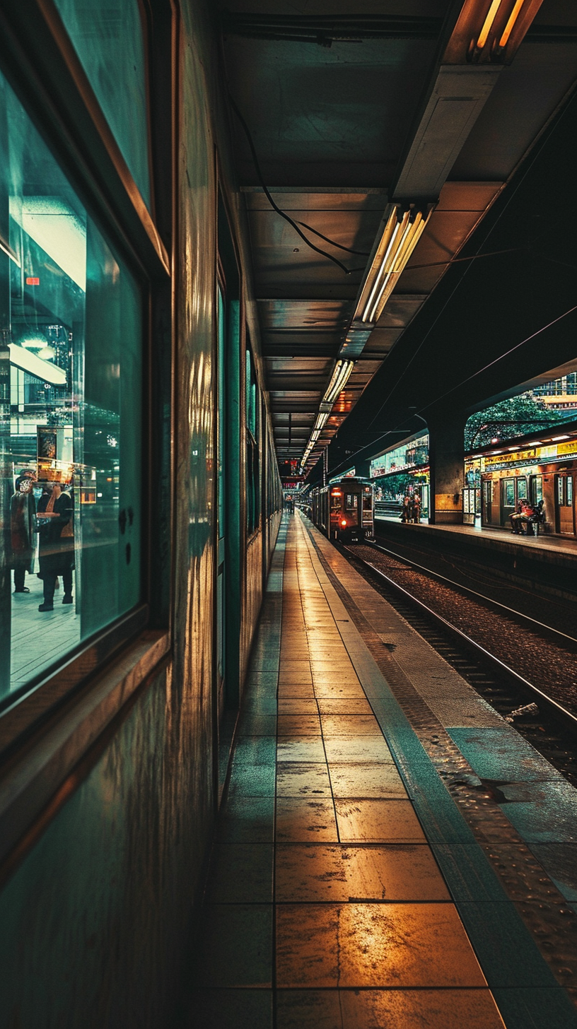 Blurred passengers at Jakarta Metro Station