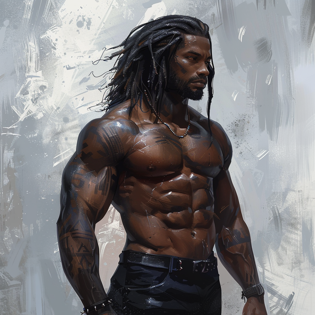 Muscled James Bond with Dreadlocks