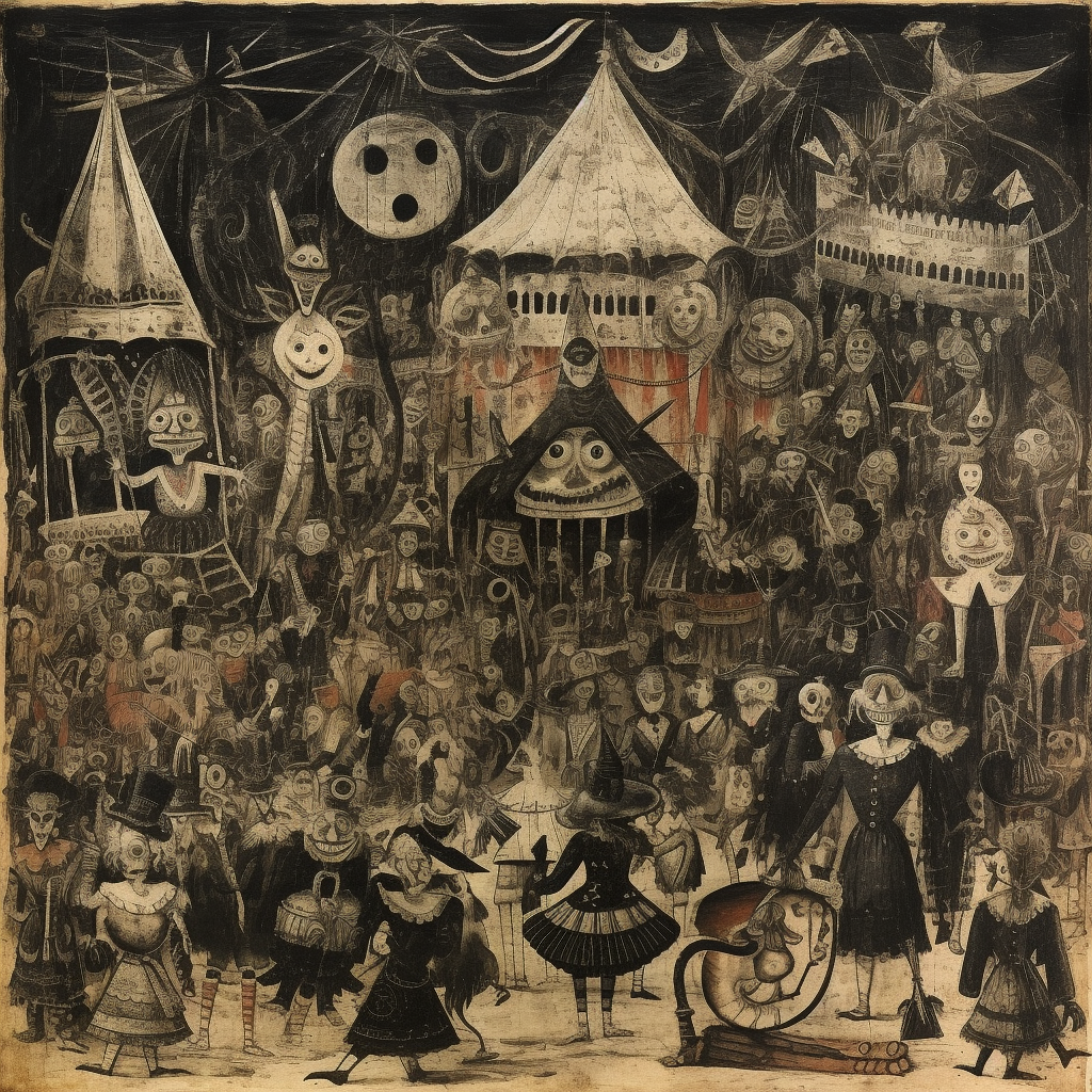 Sketch of James Ensor's Weird Carnival