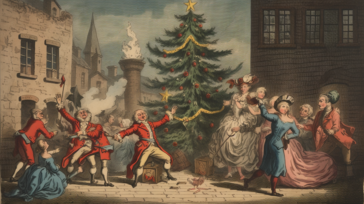 James Gillray Style Christmas Scene Image