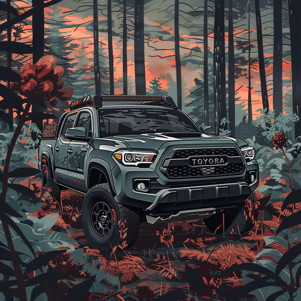 Artistic Toyota Tacoma in Woods