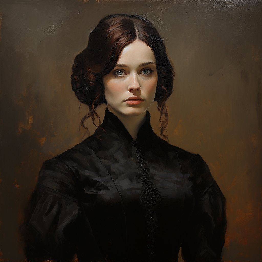 Jane Eyre in Gothic Oil Portrait