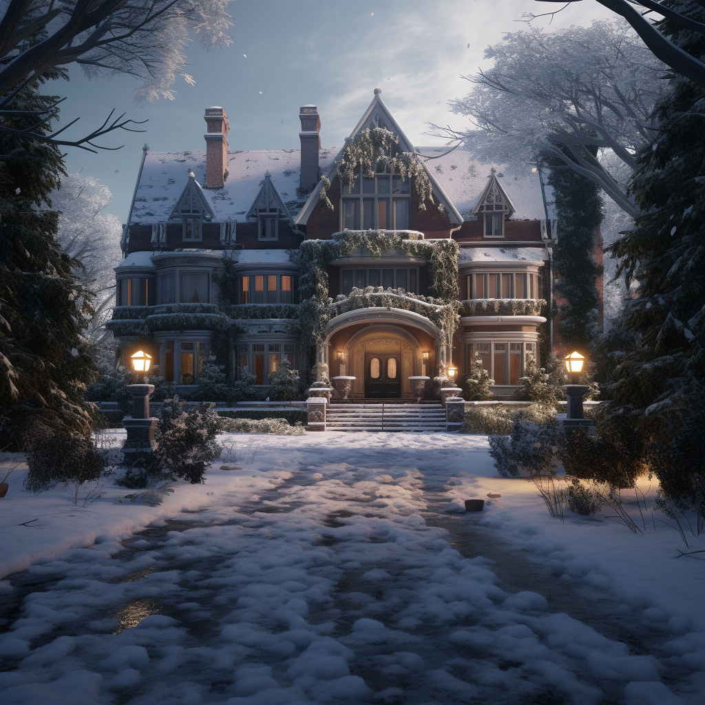 Beautiful January Mansion Image