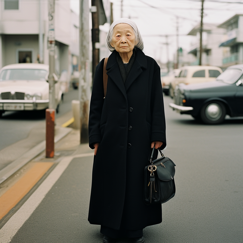 Elderwoman in Japan - Gloomy Street Snap ?