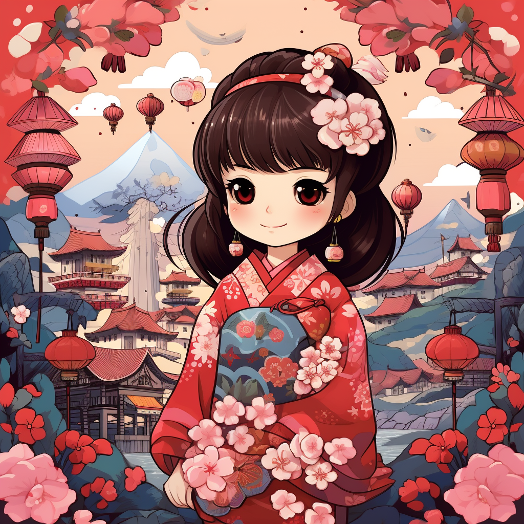 Adorable Japan Kawaii Illustration