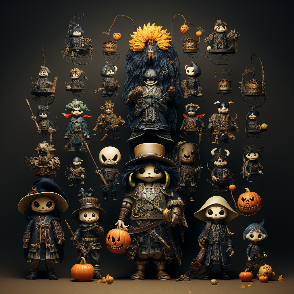 Samurai Miniatures: Fun with Temple People and Pumpkins