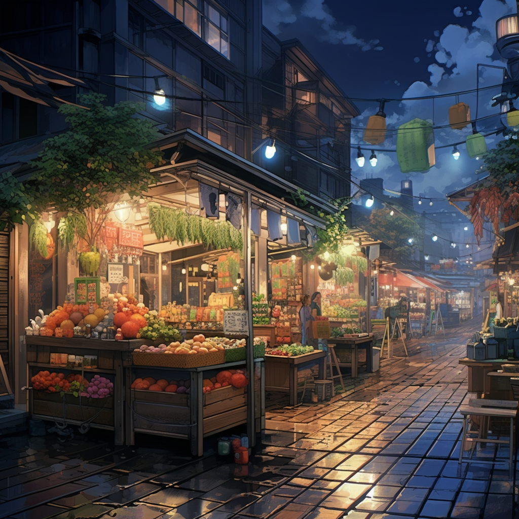 Colorful Japan Market Night