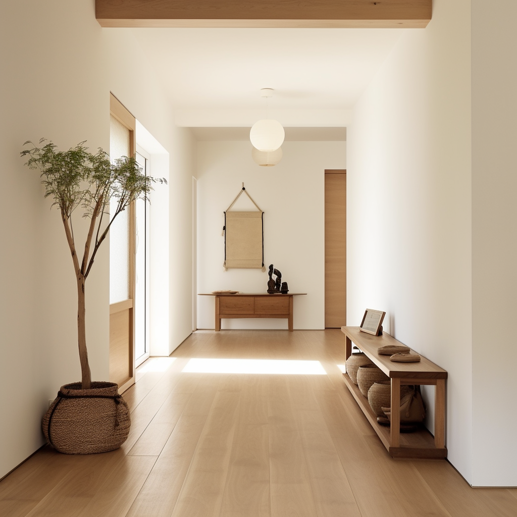 Simple and Minimalist Japandi-style Hallway