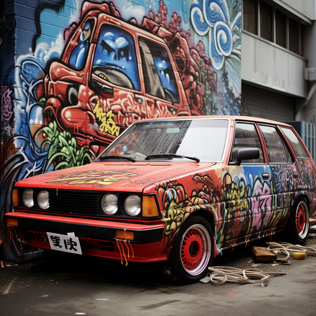 Japanese car graffiti artwork