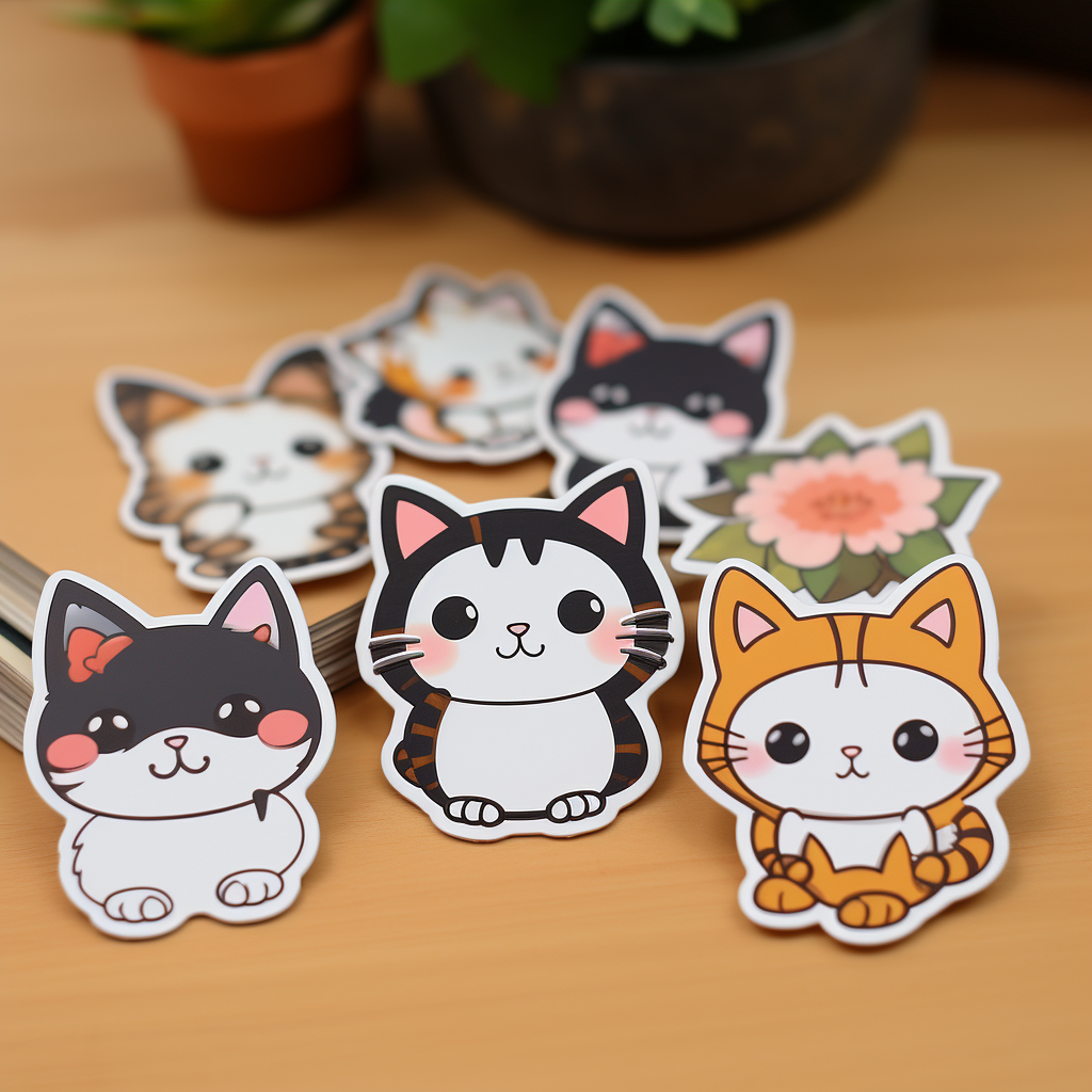 Cute Japanese Cartoon 2D Cat Sticker