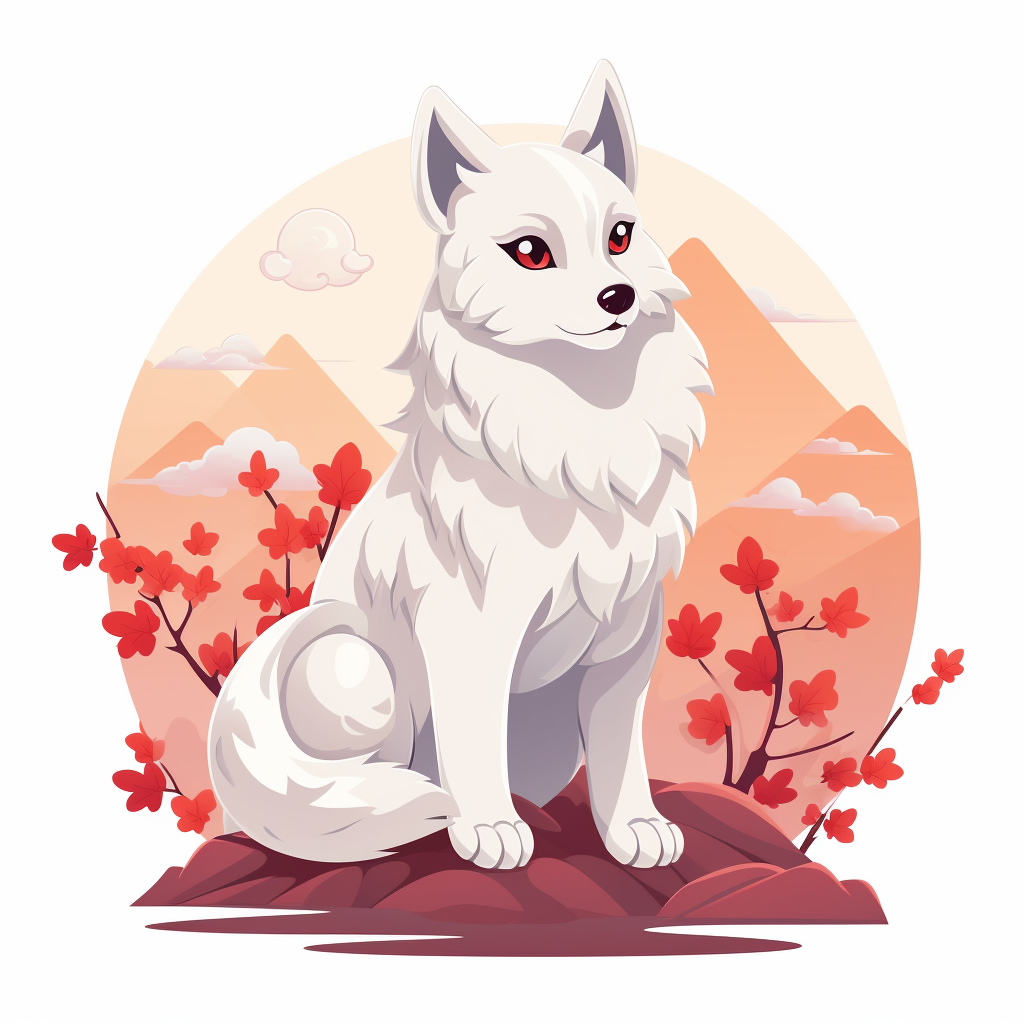 Cute Japanese Wolf Cartoon Image