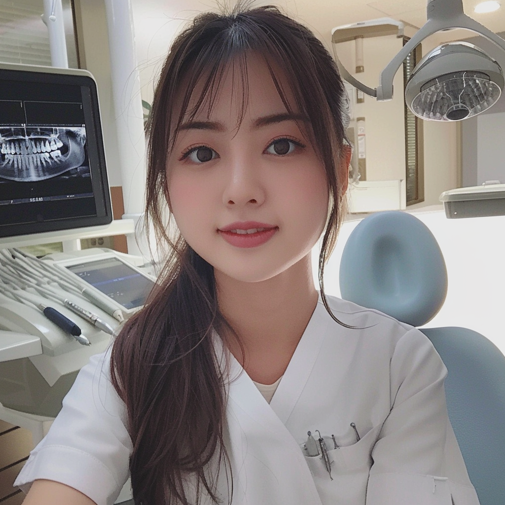 Japanese dental assistant smiling