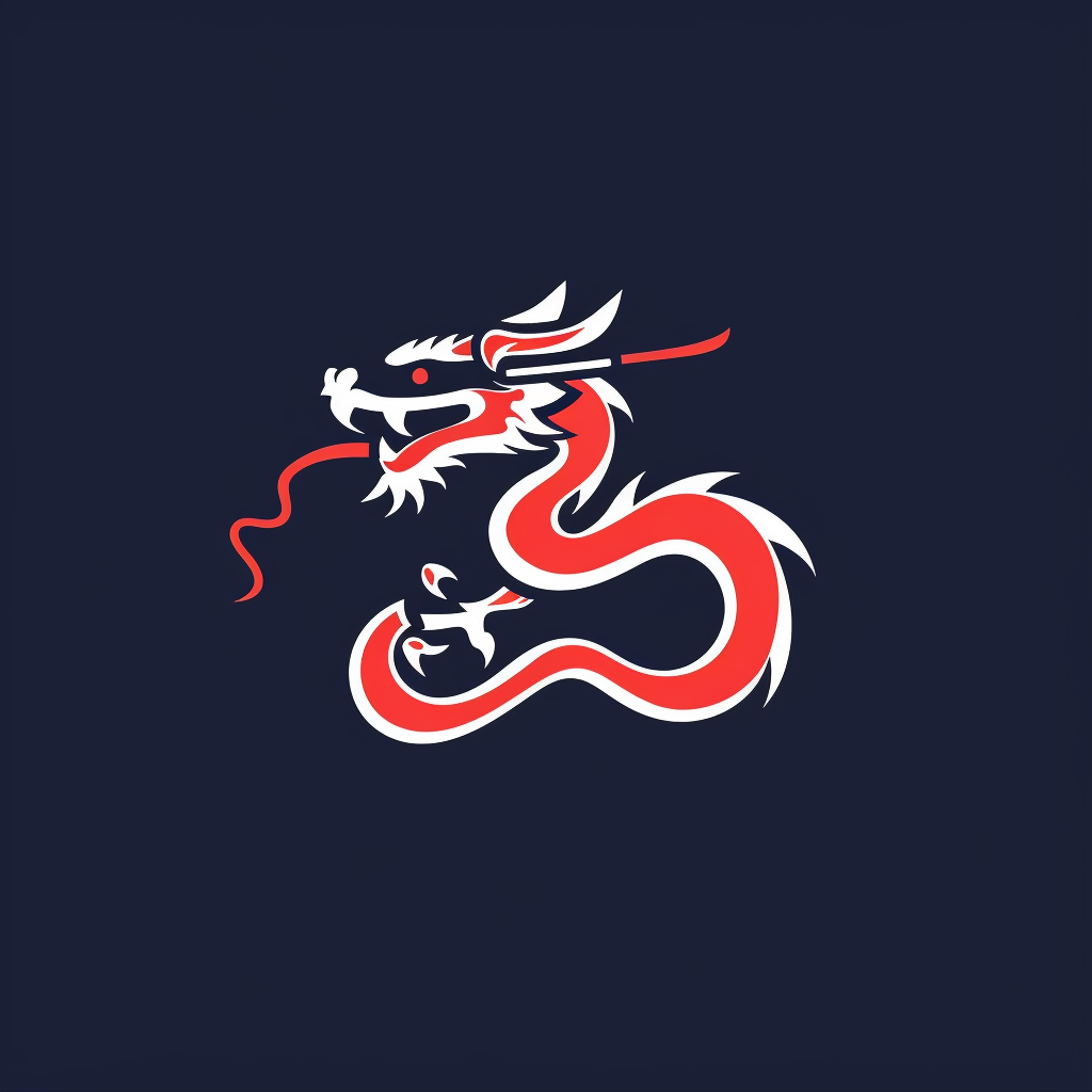 Minimal Japanese Dragon Logo Graphic