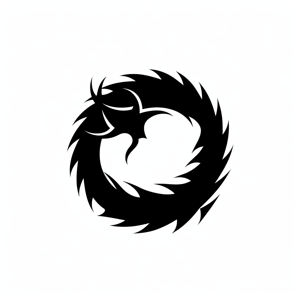 Minimalistic Japanese Dragon Scale Logo